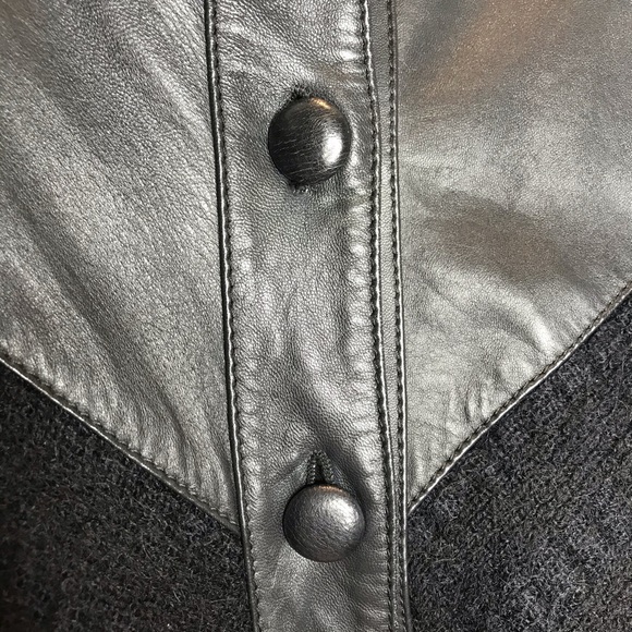 TORRAS OF SPAIN color block leather/mohair jacket - Picture 6 of 15